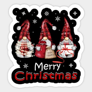 Gnome Family Christmas for Women Men - Buffalo Plaid Sticker